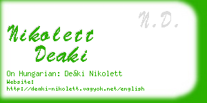 nikolett deaki business card